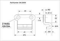 <!-SK-2000X Latch Strikes Line Drawing->