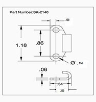 <!-SK-2140 Latch Strikes Line Drawing->