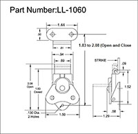 <!-LL-1060 Wing Turns-Link Locks Line Drawing->