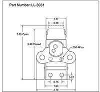 <!-LL-3031 Wing Turns-Link Locks Line Drawing->