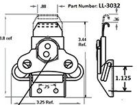 <!-LL-3032 Wing Turns-Link Locks Line Drawing->