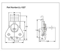 <!-LL-1027 Wing Turns-Link Locks Line Drawing->