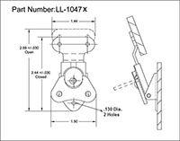 <!-LL-1047X Wing Turns-Link Locks Line Drawing->