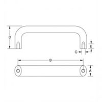<!-Bottom Mount Tumbled Finish Aluminum Cabinet Handles - 2->