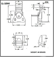 <!-LL-1044 Wing Turns-Link Locks Line Drawing->