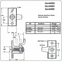 <!-CA-4499 Adjustable Compression Latches Line Drawing->