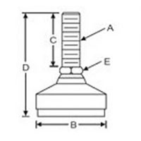<!-Medium Duty Anti-Vibration Control Mounts Line Drawing->