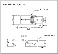 <!-CA-2100 Draw Latches with Hooked Loop Bail - 2->