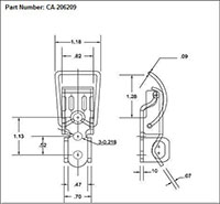 <!-CA-206-209 Lockable Draw Latches with Curved Loop Bail - 2->