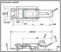 <!-CA-2070 Lockable Draw Latches with Straight Loop Bail - 2->