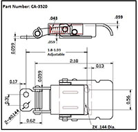 <!-CA-3520s Draw Latches with Compression Springs Line Drawing->