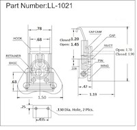 <!-LL-1021 Wing Turns-Link Locks Line Drawing->