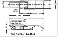 <!-CA-4041 Lockable Latches with Curved Hook Line Drawing->