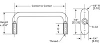<!-One Mounting Holes Rectangular Round Line Drawing->