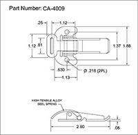 <!-CA-4009 Over-Center Catches Line Drawing->