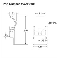 <!-CA-3600X Over-Center Draw Latches Line Drawing->
