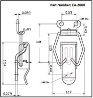 <!-CA-2000 Over-Center Draw Latches with Hexagonal Bail - 2 ->