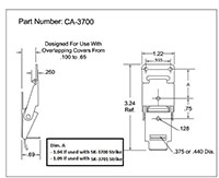 <!-CA-3700 Over-Center Draw Latches Lockable Line Drawing->