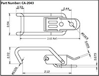 <!-CA-2043 Over-Center Draw Latches with Long Hook Bail - 2->