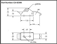 <!-CA-4234X Over-Center Draw Latches Padlockable Line Drawing->