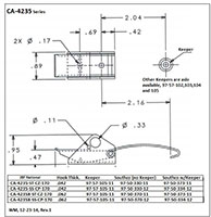 <!-CA-4235X Over-Center Draw Latches Padlockable Line Drawing->