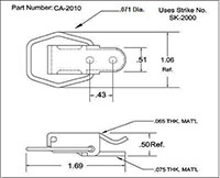 <!-CA-2010 Over-Center Draw Latches with Hexagonal Bail - 2->