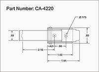 <!-CA-4220 Over-Center Draw Latches with long hook Line Drawing->