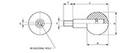 <!-Plastic Revolving Ball Knobs Line Drawing->