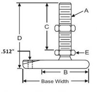 <!-Teardrop Polymer Leveling Pads Line Drawing->