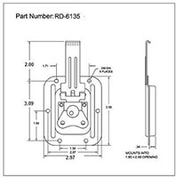 <!-RD-6135 Recessed Dish Twist Latches - 2->