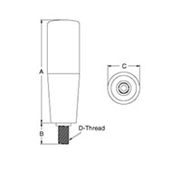 <!-Top Mount Revolving Handles Line Drawing->