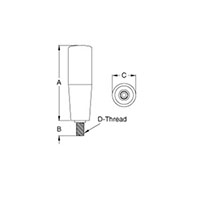 <!-Technopolymer Revolving Handles Line Drawing->