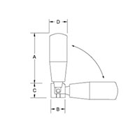 <!-Thermoplastic Ribbed Revolving Safety Handles Line Drawing->
