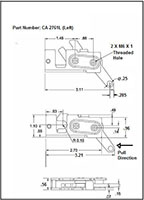 <!-CA-2761L Rotary Latches Line Drawing->