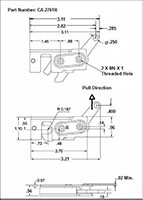 <!-CA-2761R Rotary Latches Line Drawing->