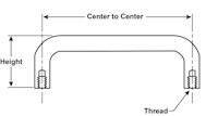 <!-Round Pull Handle Line Drawing->