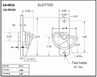 <!-CA-0012 Short Knob Slotted Head Screw Turn Latches - 2->