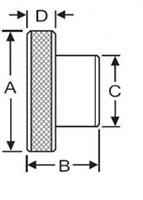 <!-Solid Hub Knurled Control Knobs Line Diagram->