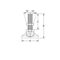 <!-Steel Studded Leveling Pads Line Drawing->