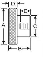 <!-Tapped Knurled Control Knobs - 2->