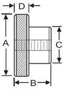 <!-Tapped Through Knurled Control Knobs - 2->