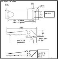 <!-CA-1051X Under-Center Concealed Base Latches -2->