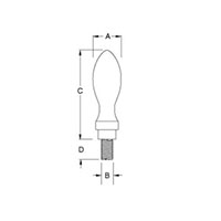 <!-Chrome Plated Finish Revolving Steel Handles Line Drawing->