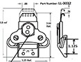 <!-LL-3032 Wing Turns-Link Locks Line Drawing->