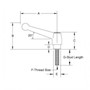 <!-Ball Style Imperial Adjustable Handles with Steel Stud Insert Line Drawing->
