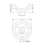 <!-2 Spoke Aluminum Handwheels with No Handle Line Drawing->