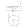 <!-Aluminum Dished Handwheels with Revolving Handle Line Drawing->