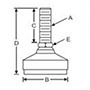 <!-Medium Duty Anti-Vibration Control Mounts Line Drawing->