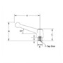 <!-Ball Style Metric Adjustable Handles with Stainless Steel Tapped Insert Line Drawing->