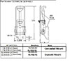 <!-CA-5100XL2 9999 CA-Under Center Draw Latches Line Drawing->